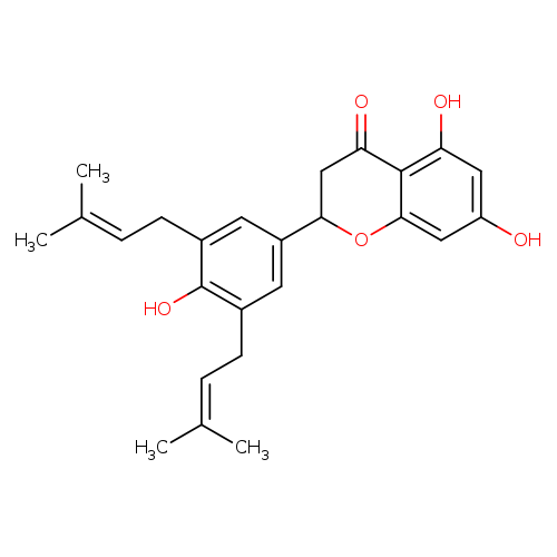 4H-1-Benzopyran-4-one,2,3-dihydro-5,7-dihydroxy-2-[4-hydroxy-3,5-bis(3-methyl-2-buten-1-yl)phenyl]-,(2S)-