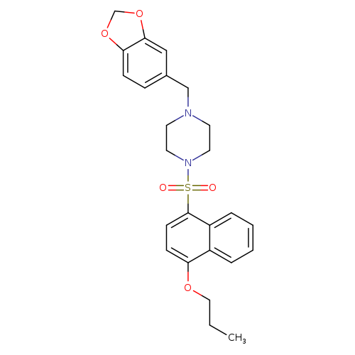 1-[(2H-1,3-benzodioxol-5-yl)methyl]-4-[(4-propoxynaphthalen-1-yl)sulfonyl]piperazine