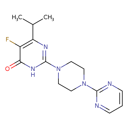 5-fluoro-6-(propan-2-yl)-2-[4-(pyrimidin-2-yl)piperazin-1-yl]-3,4-dihydropyrimidin-4-one