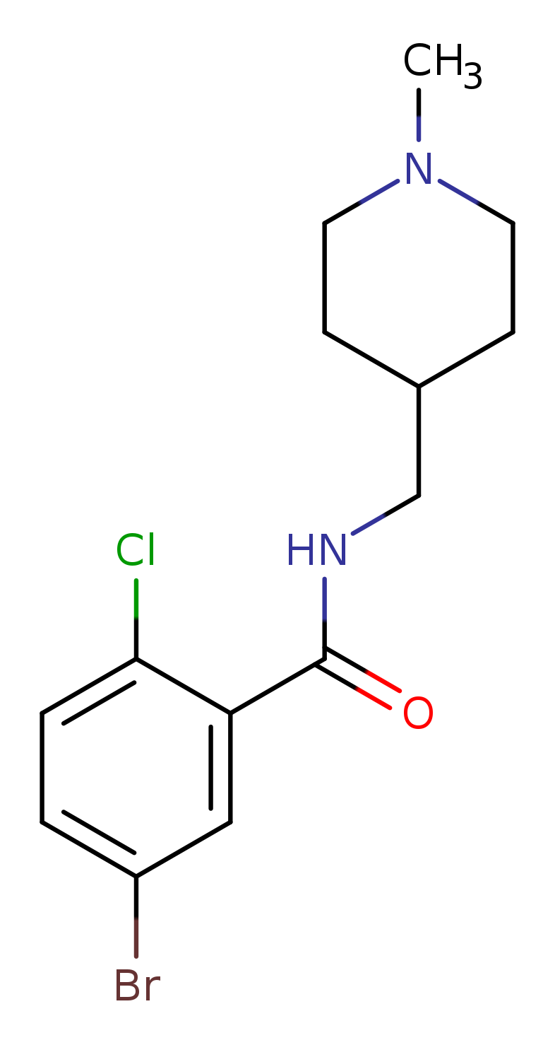 5-bromo-2-chloro-N-[(1-methylpiperidin-4-yl)methyl]benzamide
