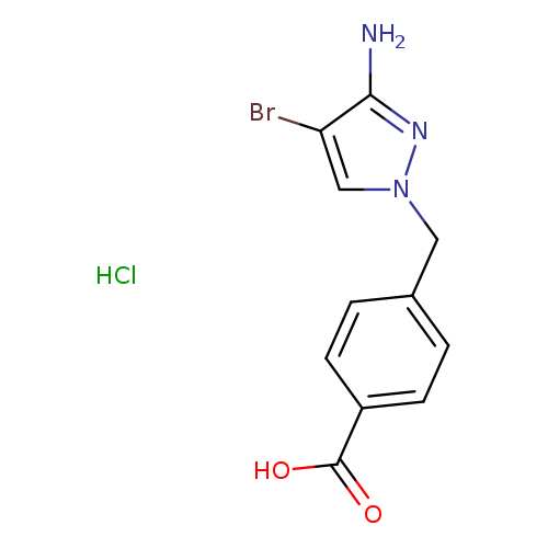 4-[(3-amino-4-bromo-1H-pyrazol-1-yl)methyl]benzoic acid hydrochloride