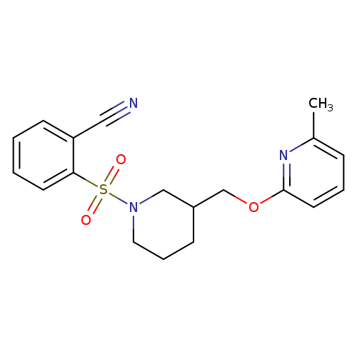 2-[(3-{[(6-methylpyridin-2-yl)oxy]methyl}piperidin-1-yl)sulfonyl]benzonitrile