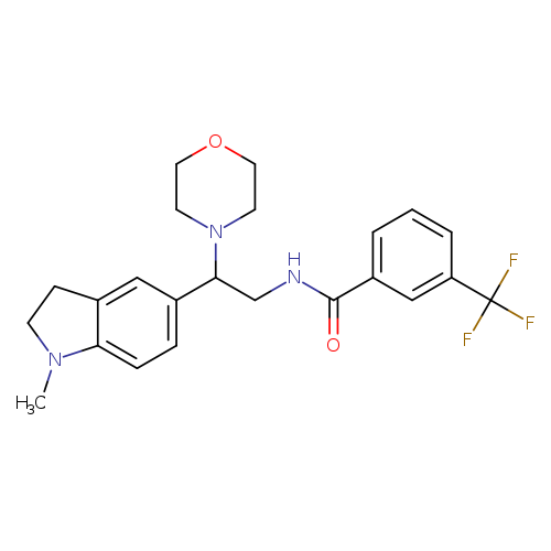 N-[2-(1-methyl-2,3-dihydro-1H-indol-5-yl)-2-(morpholin-4-yl)ethyl]-3-(trifluoromethyl)benzamide