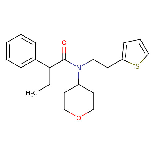 N-(oxan-4-yl)-2-phenyl-N-[2-(thiophen-2-yl)ethyl]butanamide