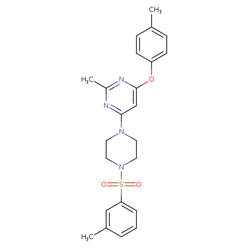 2-methyl-4-[4-(3-methylbenzenesulfonyl)piperazin-1-yl]-6-(4-methylphenoxy)pyrimidine