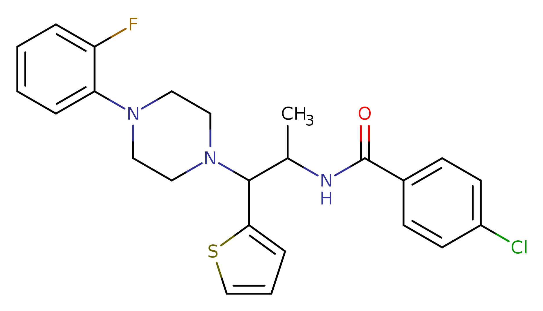 4-chloro-N-{1-[4-(2-fluorophenyl)piperazin-1-yl]-1-(thiophen-2-yl)propan-2-yl}benzamide