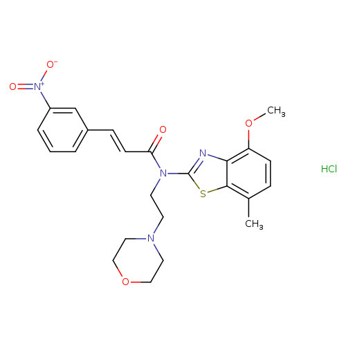 (2E)-N-(4-methoxy-7-methyl-1,3-benzothiazol-2-yl)-N-[2-(morpholin-4-yl)ethyl]-3-(3-nitrophenyl)prop-2-enamide hydrochloride