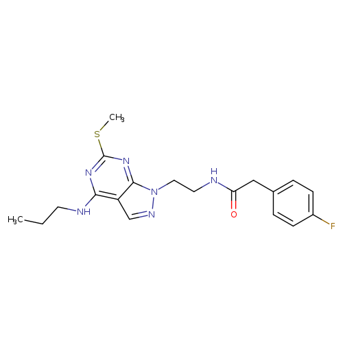 2-(4-fluorophenyl)-N-{2-[6-(methylsulfanyl)-4-(propylamino)-1H-pyrazolo[3,4-d]pyrimidin-1-yl]ethyl}acetamide