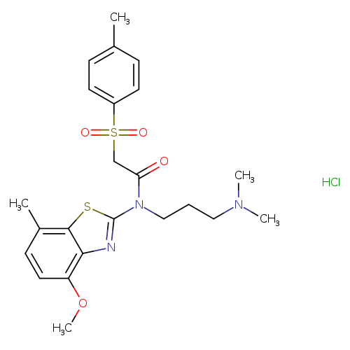 N-[3-(dimethylamino)propyl]-N-(4-methoxy-7-methyl-1,3-benzothiazol-2-yl)-2-(4-methylbenzenesulfonyl)acetamide hydrochloride
