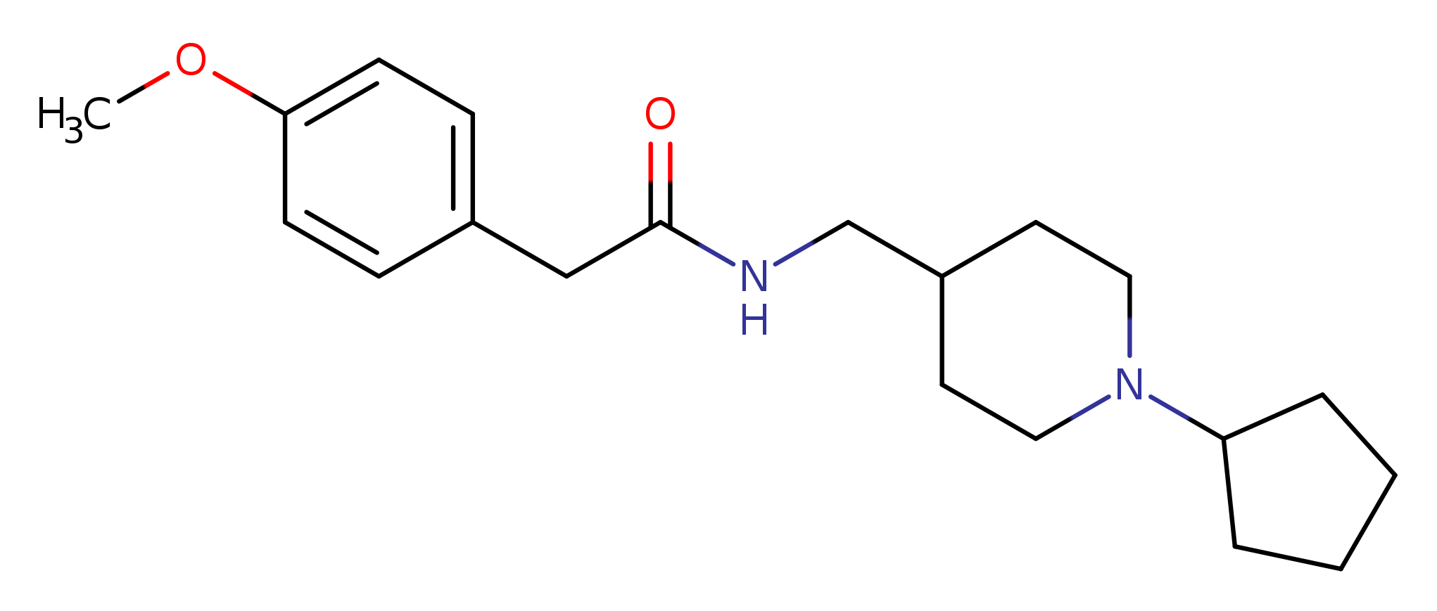 N-[(1-cyclopentylpiperidin-4-yl)methyl]-2-(4-methoxyphenyl)acetamide