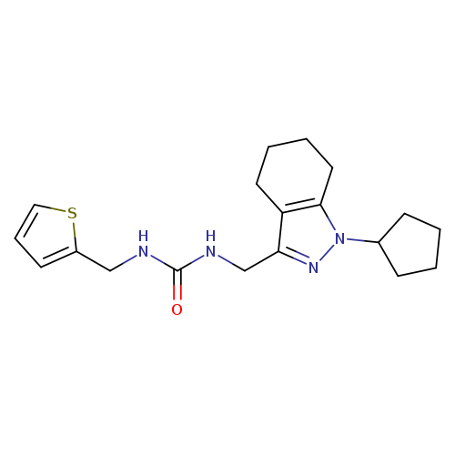 3-[(1-cyclopentyl-4,5,6,7-tetrahydro-1H-indazol-3-yl)methyl]-1-[(thiophen-2-yl)methyl]urea