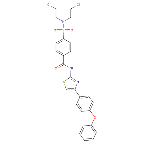 4-[bis(2-chloroethyl)sulfamoyl]-N-[4-(4-phenoxyphenyl)-1,3-thiazol-2-yl]benzamide
