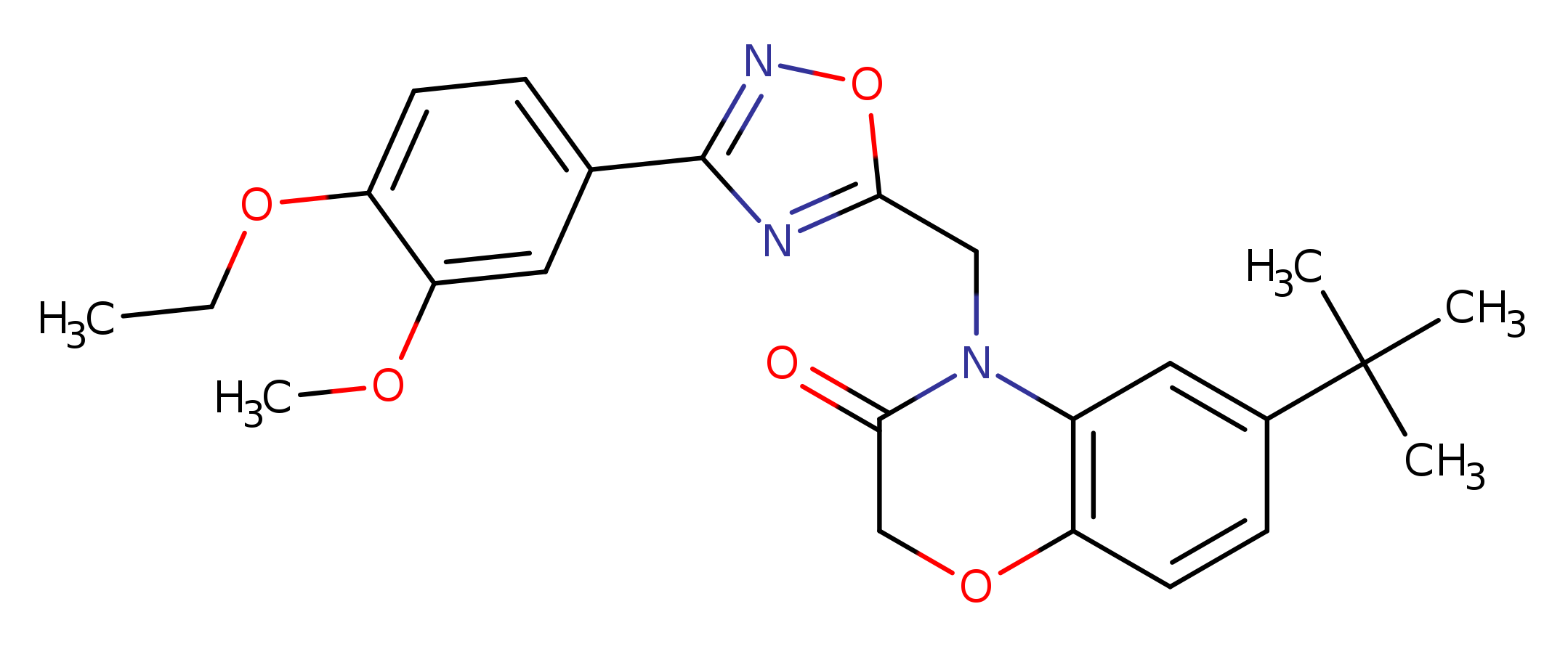 6-tert-butyl-4-{[3-(4-ethoxy-3-methoxyphenyl)-1,2,4-oxadiazol-5-yl]methyl}-3,4-dihydro-2H-1,4-benzoxazin-3-one