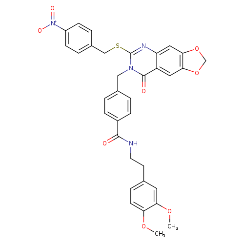 N-[2-(3,4-dimethoxyphenyl)ethyl]-4-[(6-{[(4-nitrophenyl)methyl]sulfanyl}-8-oxo-2H,7H,8H-[1,3]dioxolo[4,5-g]quinazolin-7-yl)methyl]benzamide