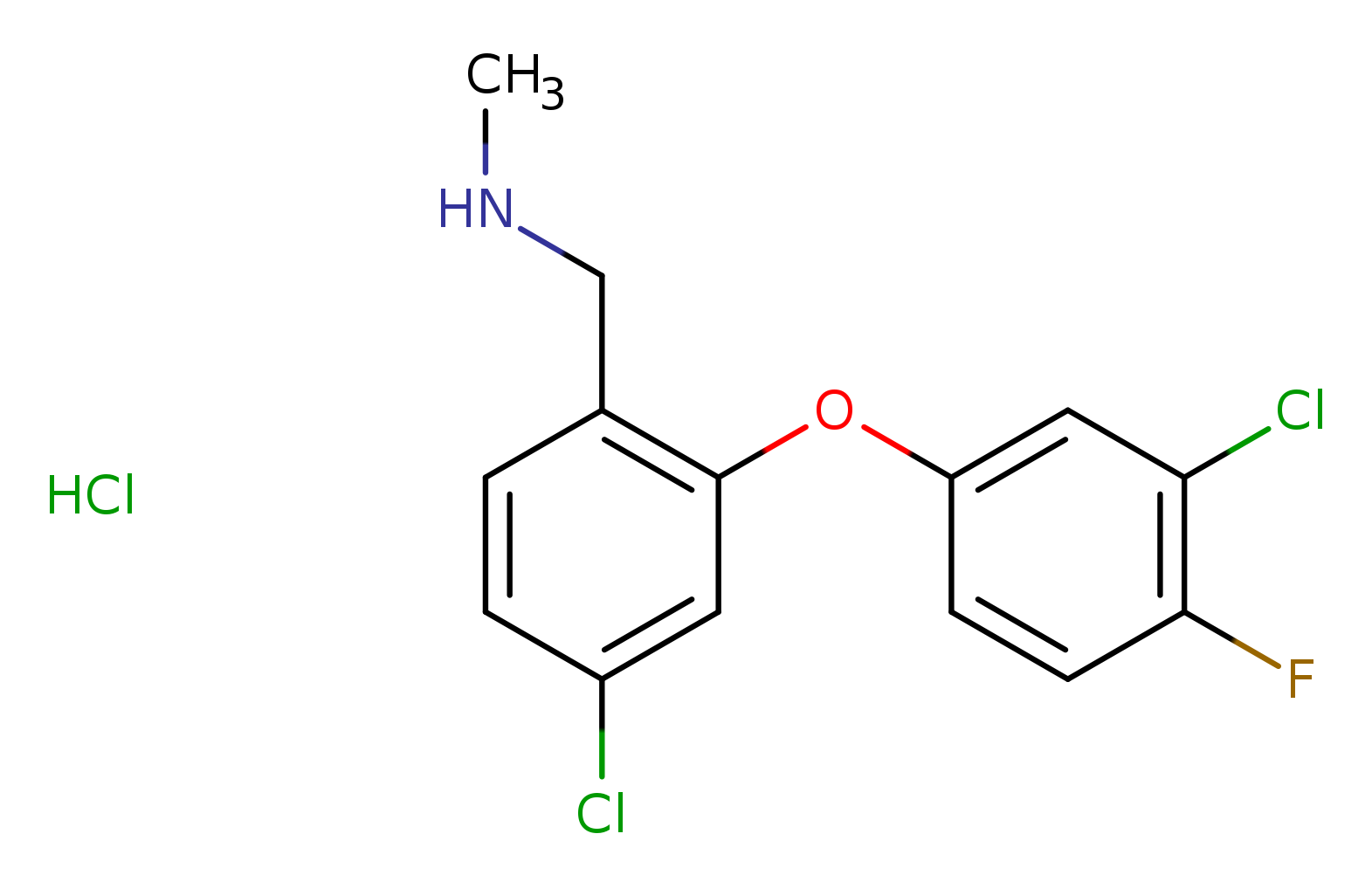 {[4-chloro-2-(3-chloro-4-fluorophenoxy)phenyl]methyl}(methyl)amine hydrochloride