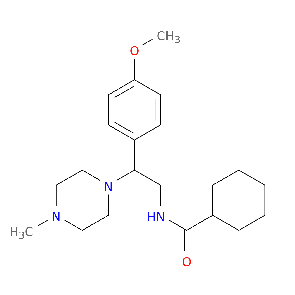 N-[2-(4-methoxyphenyl)-2-(4-methylpiperazin-1-yl)ethyl]cyclohexanecarboxamide