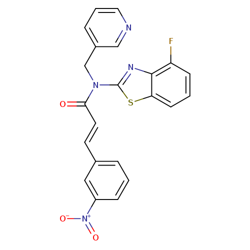 (2E)-N-(4-fluoro-1,3-benzothiazol-2-yl)-3-(3-nitrophenyl)-N-[(pyridin-3-yl)methyl]prop-2-enamide