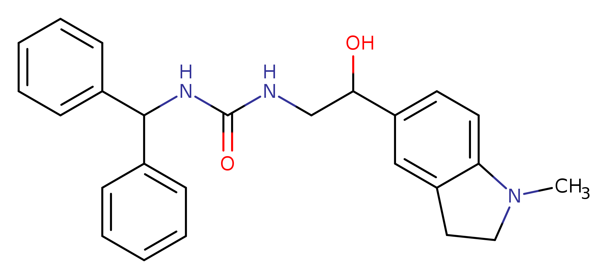 1-(diphenylmethyl)-3-[2-hydroxy-2-(1-methyl-2,3-dihydro-1H-indol-5-yl)ethyl]urea