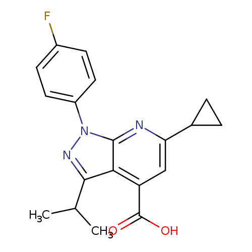 6-Cyclopropyl-1-(4-fluorophenyl)-3-isopropyl-1H-pyrazolo[3,4-b]pyridine-4-carboxylic acid