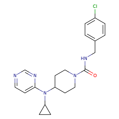 N-[(4-chlorophenyl)methyl]-4-[cyclopropyl(pyrimidin-4-yl)amino]piperidine-1-carboxamide
