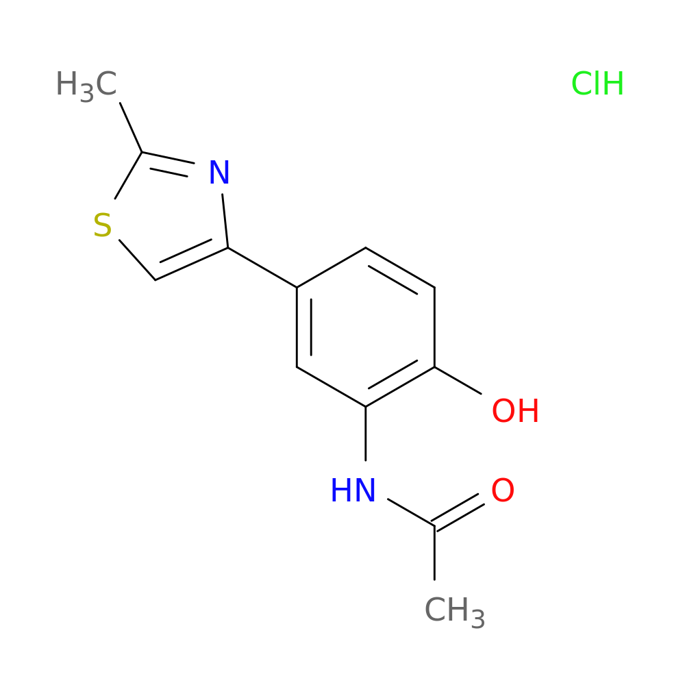 N-[2-hydroxy-5-(2-methyl-1,3-thiazol-4-yl)phenyl]acetamide hydrochloride