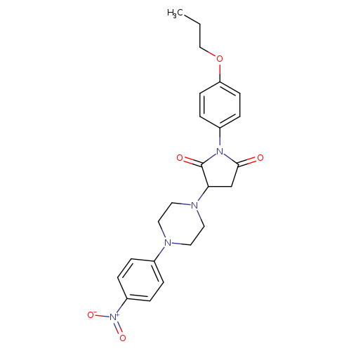 3-(4-{4-nitrophenyl}-1-piperazinyl)-1-(4-propoxyphenyl)-2,5-pyrrolidinedione