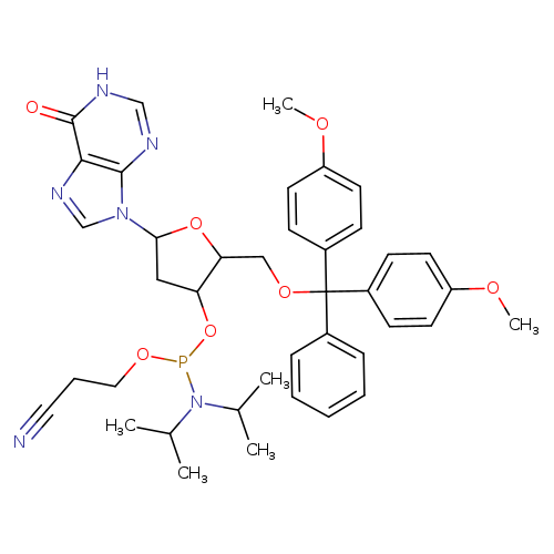 (2R,3S,5R)-2-((Bis(4-methoxyphenyl)(phenyl)methoxy)methyl)-5-(6-hydroxy-9H-purin-9-yl)tetrahydrofuran-3-yl (2-cyanoethyl) diisopropylphosphoramidite