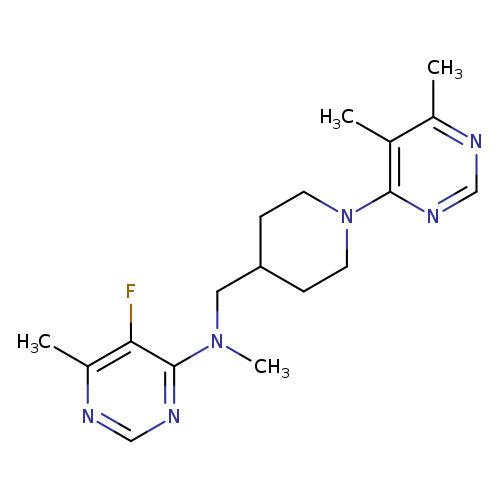 N-{[1-(5,6-dimethylpyrimidin-4-yl)piperidin-4-yl]methyl}-5-fluoro-N,6-dimethylpyrimidin-4-amine