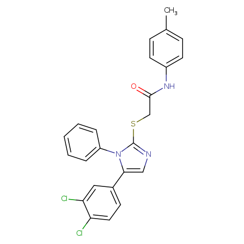 2-{[5-(3,4-dichlorophenyl)-1-phenyl-1H-imidazol-2-yl]sulfanyl}-N-(4-methylphenyl)acetamide