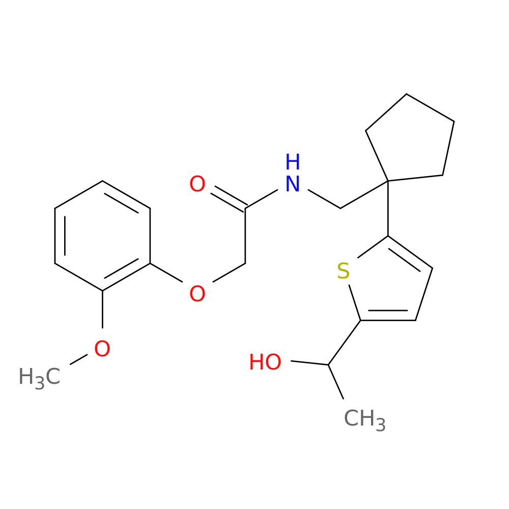 N-({1-[5-(1-hydroxyethyl)thiophen-2-yl]cyclopentyl}methyl)-2-(2-methoxyphenoxy)acetamide
