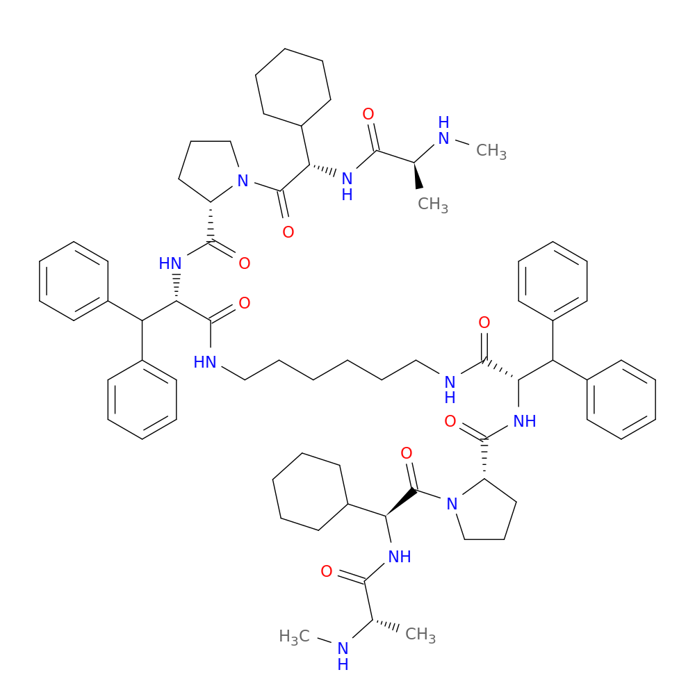 (2S,2'S)-N,N'-((2S,2'S)-(Hexane-1,6-diylbis(azanediyl))bis(1-oxo-3,3-diphenylpropane-1,2-diyl))bis(1-((S)-2-cyclohexyl-2-((S)-2-(methylamino)propanamido)acetyl)pyrrolidine-2-carboxamide)