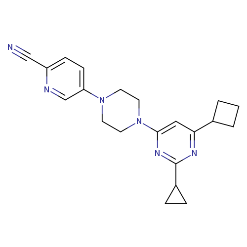 5-[4-(6-cyclobutyl-2-cyclopropylpyrimidin-4-yl)piperazin-1-yl]pyridine-2-carbonitrile