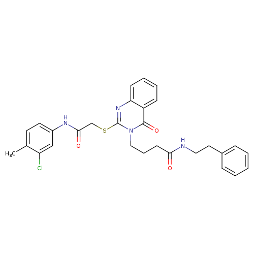 4-[2-({[(3-chloro-4-methylphenyl)carbamoyl]methyl}sulfanyl)-4-oxo-3,4-dihydroquinazolin-3-yl]-N-(2-phenylethyl)butanamide