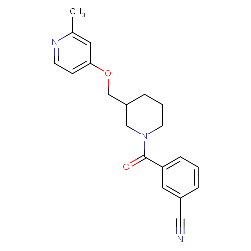 3-(3-{[(2-methylpyridin-4-yl)oxy]methyl}piperidine-1-carbonyl)benzonitrile