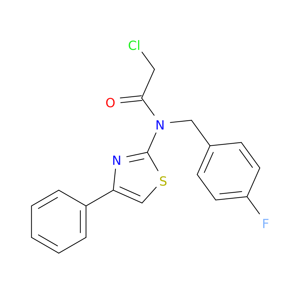 2-chloro-N-[(4-fluorophenyl)methyl]-N-(4-phenyl-1,3-thiazol-2-yl)acetamide