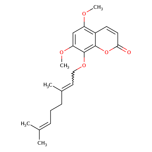 2H-1-Benzopyran-2-one, 8-[(3,7-dimethyl-2,6-octadien-1-yl)oxy]-5,7-dimethoxy-