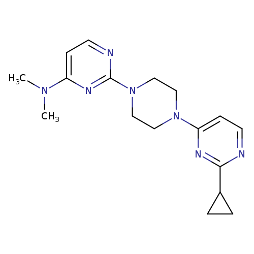 2-[4-(2-cyclopropylpyrimidin-4-yl)piperazin-1-yl]-N,N-dimethylpyrimidin-4-amine