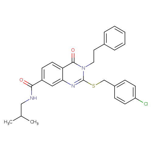 2-{[(4-chlorophenyl)methyl]sulfanyl}-N-(2-methylpropyl)-4-oxo-3-(2-phenylethyl)-3,4-dihydroquinazoline-7-carboxamide