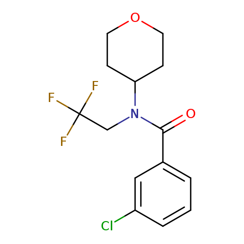 3-chloro-N-(oxan-4-yl)-N-(2,2,2-trifluoroethyl)benzamide