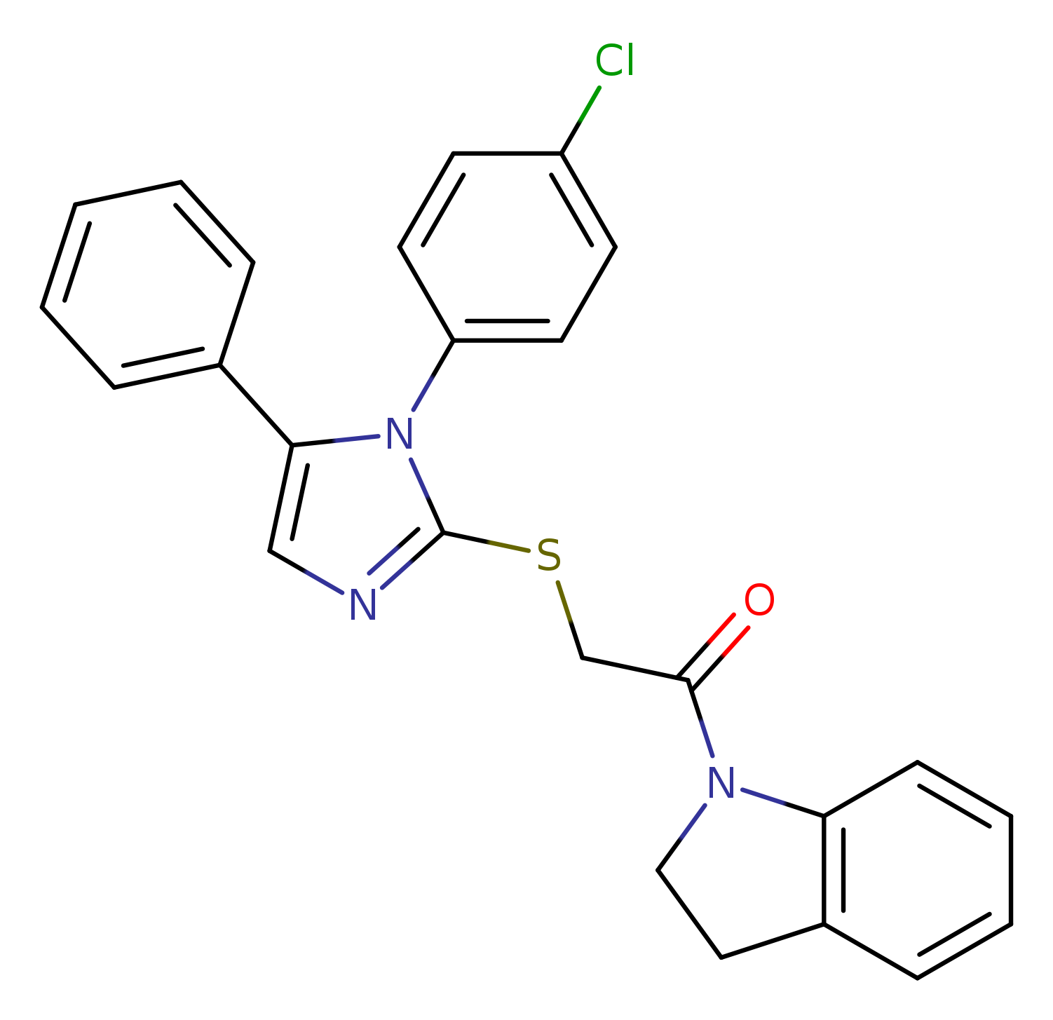 2-{[1-(4-chlorophenyl)-5-phenyl-1H-imidazol-2-yl]sulfanyl}-1-(2,3-dihydro-1H-indol-1-yl)ethan-1-one