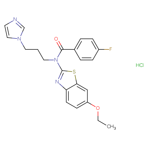 N-(6-ethoxy-1,3-benzothiazol-2-yl)-4-fluoro-N-[3-(1H-imidazol-1-yl)propyl]benzamide hydrochloride