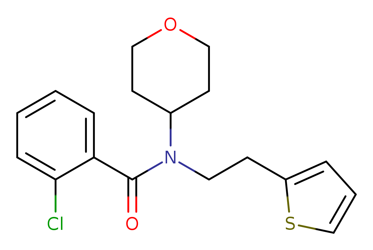 2-chloro-N-(oxan-4-yl)-N-[2-(thiophen-2-yl)ethyl]benzamide