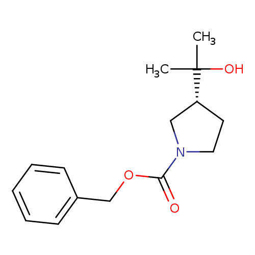 1-Pyrrolidinecarboxylic acid, 3-(1-hydroxy-1-methylethyl)-, phenylmethyl ester, (3R)-