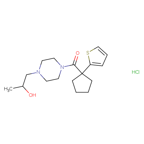1-{4-[1-(thiophen-2-yl)cyclopentanecarbonyl]piperazin-1-yl}propan-2-ol hydrochloride