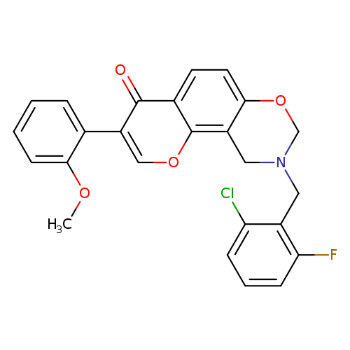 9-[(2-chloro-6-fluorophenyl)methyl]-3-(2-methoxyphenyl)-4H,8H,9H,10H-chromeno[8,7-e][1,3]oxazin-4-one