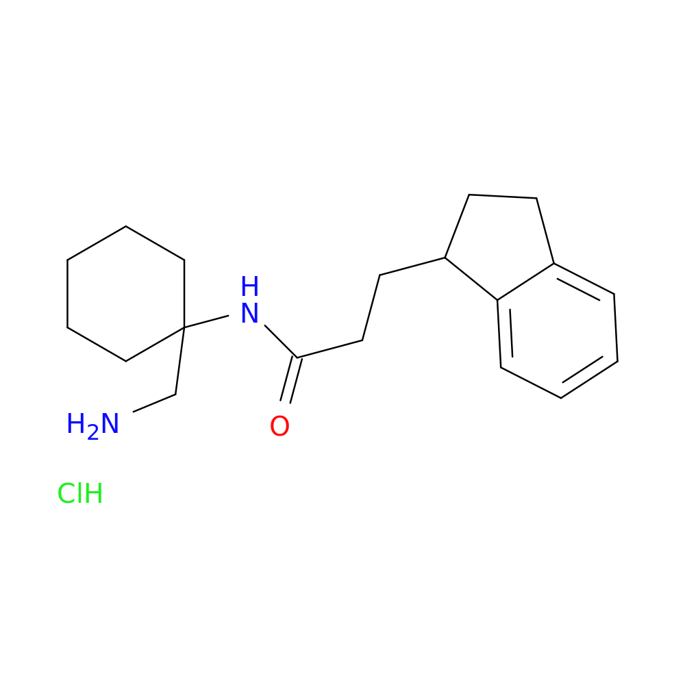 N-[1-(aminomethyl)cyclohexyl]-3-(2,3-dihydro-1H-inden-1-yl)propanamide hydrochloride
