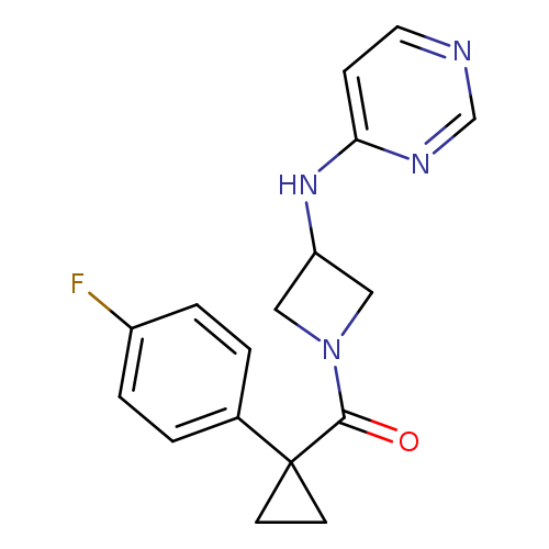 N-{1-[1-(4-fluorophenyl)cyclopropanecarbonyl]azetidin-3-yl}pyrimidin-4-amine