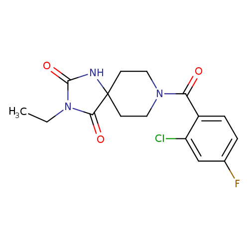 8-(2-chloro-4-fluorobenzoyl)-3-ethyl-1,3,8-triazaspiro[4.5]decane-2,4-dione
