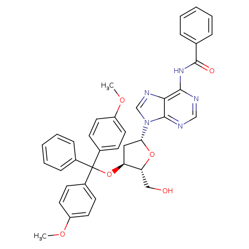 N-(9-((2R,4S,5R)-4-(Bis(4-methoxyphenyl)(phenyl)methoxy)-5-(hydroxymethyl)tetrahydrofuran-2-yl)-9H-purin-6-yl)benzamide