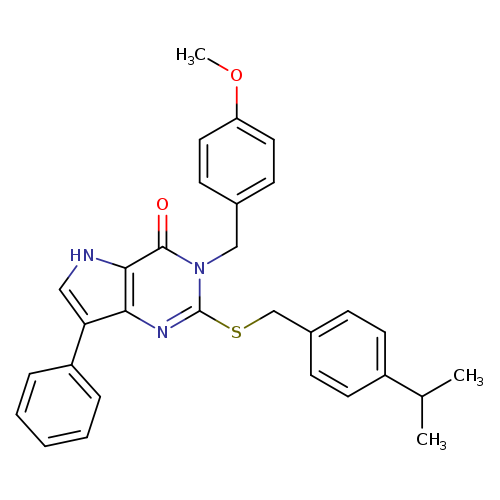 3-[(4-methoxyphenyl)methyl]-7-phenyl-2-({[4-(propan-2-yl)phenyl]methyl}sulfanyl)-3H,4H,5H-pyrrolo[3,2-d]pyrimidin-4-one